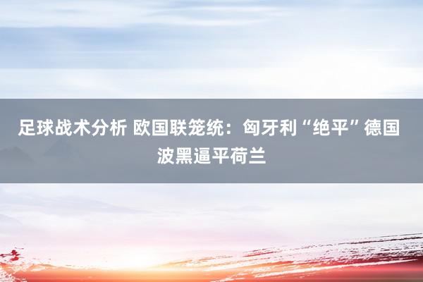 足球战术分析 欧国联笼统：匈牙利“绝平”德国 波黑逼平荷兰