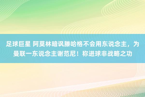 足球巨星 阿莫林暗讽滕哈格不会用东说念主，为曼联一东说念主谢范尼！称进球非战略之功