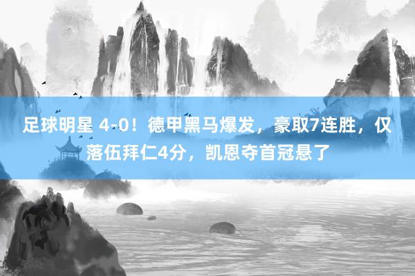 足球明星 4-0！德甲黑马爆发，豪取7连胜，仅落伍拜仁4分，凯恩夺首冠悬了