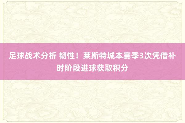 足球战术分析 韧性！莱斯特城本赛季3次凭借补时阶段进球获取积分