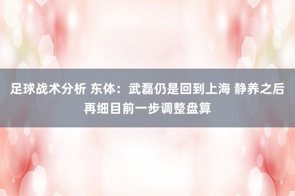 足球战术分析 东体：武磊仍是回到上海 静养之后再细目前一步调整盘算