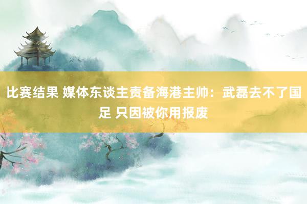 比赛结果 媒体东谈主责备海港主帅：武磊去不了国足 只因被你用报废